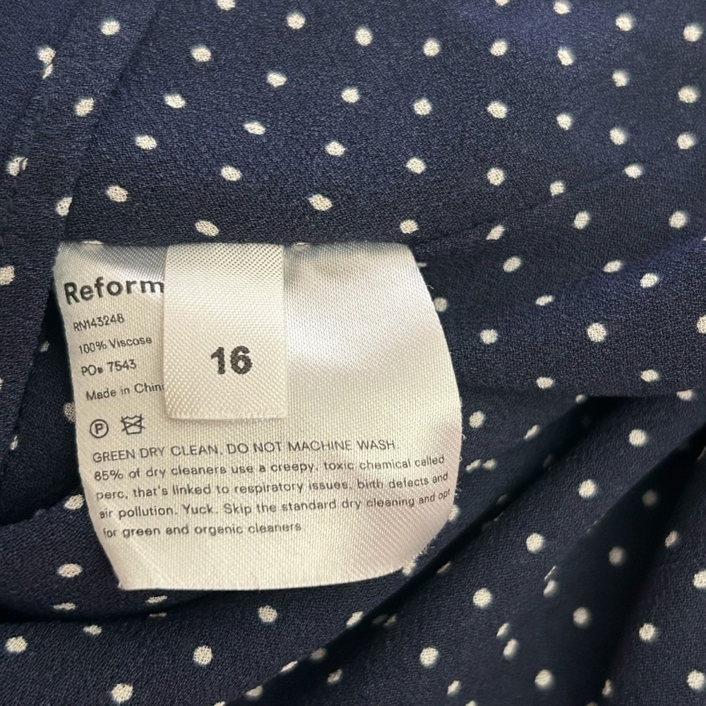 Reformation Polka Dot Skirt Sz 16 A-Line Cottagecore Academia Whimsigoth - Picture 15 of 16